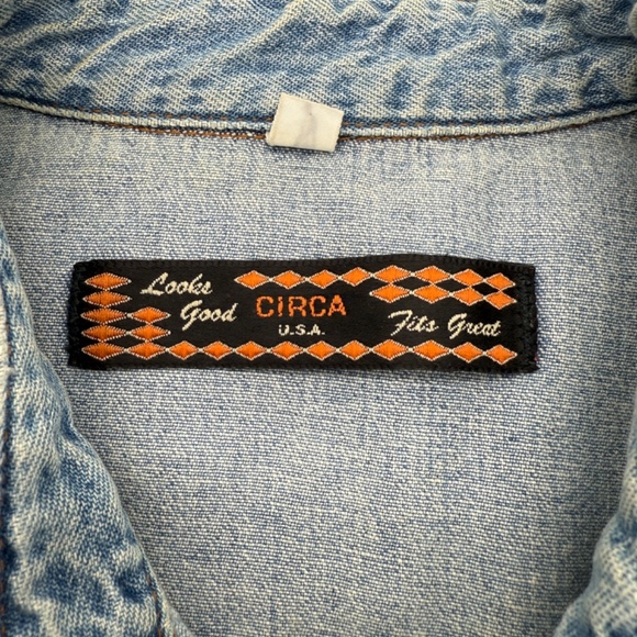 Vintage Circa USA Denim Western Snap Shirt Sleeveless Western Style Small - Picture 4 of 15